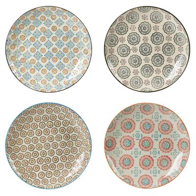 Coffret de 4 assiettes plates   26 cm-BOHÈME TABLE PASSION