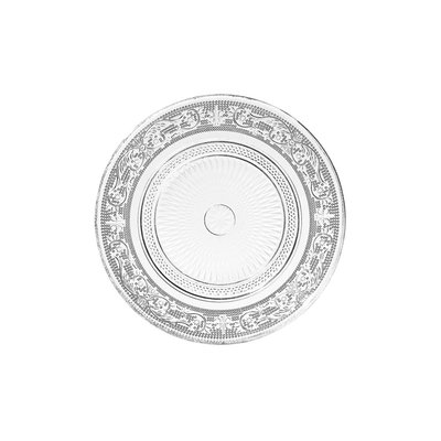 Assiette à dessert transparente verre à motifs romance - 18x18x1cm WADIGA