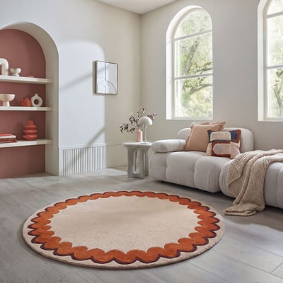 Tapis rond en laine WIGGLE FLAIR RUGS