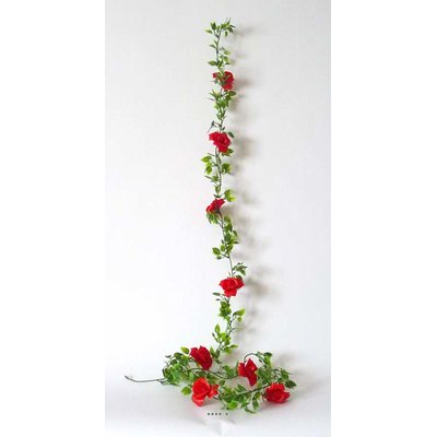 Guirlande de 8 Roses artificielles Rouge ARTIFICIELLES