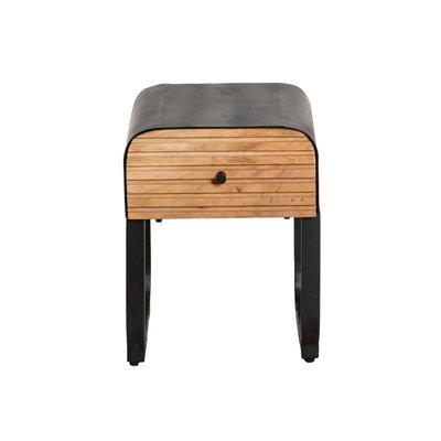 Table de chevet en bois de manguier et métal  JACQUES MADE IN MEUBLES 