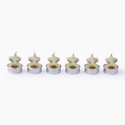 6 bougies chauffe-plat forme étoiles, 3,8cm, en cire MONOPRIX