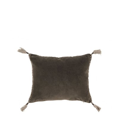 Housse de coussin velours de coton BLANC D’IVOIRE