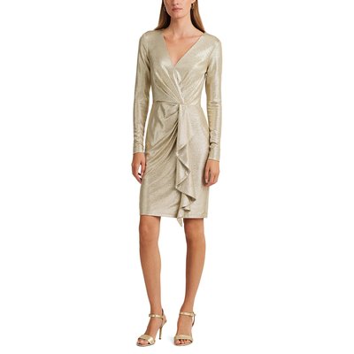 Cinlait Ruffle Mini Dress with Long Sleeves LAUREN RALPH LAUREN