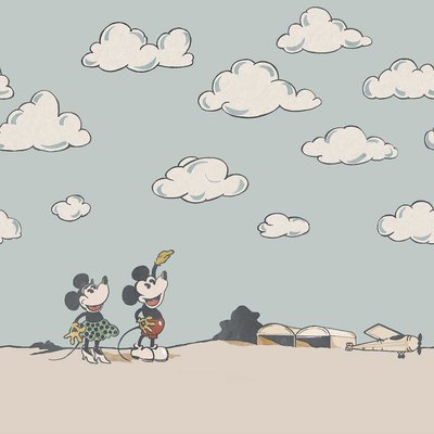 Mickey In The Clouds Sea Salt Mural Wallpaper SANDERSON X DISNEY