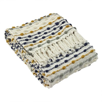 Dhadit Woven Stripes Fringed Throw FURN.