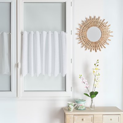 Brise bise en étamine uni blanc HOME MAISON