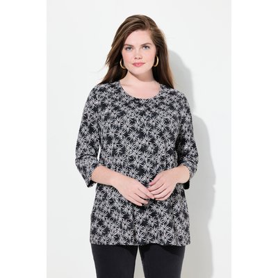 T-shirt à fleurs, col rond et manches 3/4 ULLA POPKEN