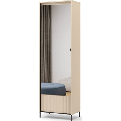 Armoire 1 porte avec miroir et LED, Collection TRE RECOLLECTION