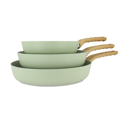 Set de 3 poêles 20/24/28cm en aluminium, COLORAMA MENASTYL
