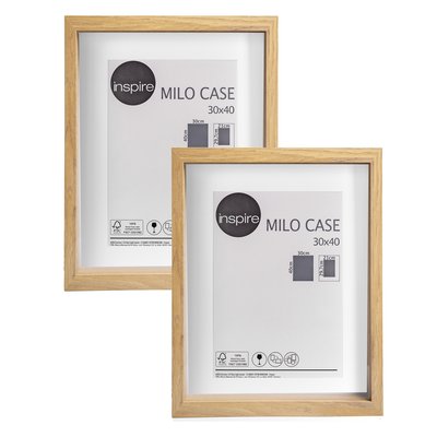 Lot de 2 cadres photo avec passe partout en mdf, MILO CASE INSPIRE