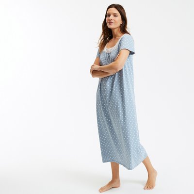 Chemise de nuit longue, détail macramé ANNE WEYBURN