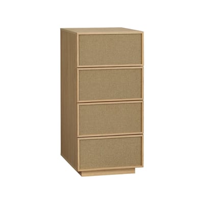 Chiffonnier décor bois et tissu 4 tiroirs KUBA SWEEEK