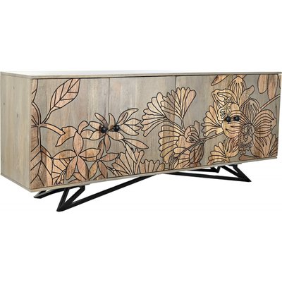 Buffet en bois et métal, floral Tropical RECOLLECTION