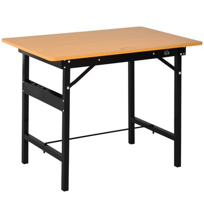 Établi pliable dim. 100L x 60l x 75H cm porte-outils, règle, rapporteur intégrés acier MDF HOMCOM