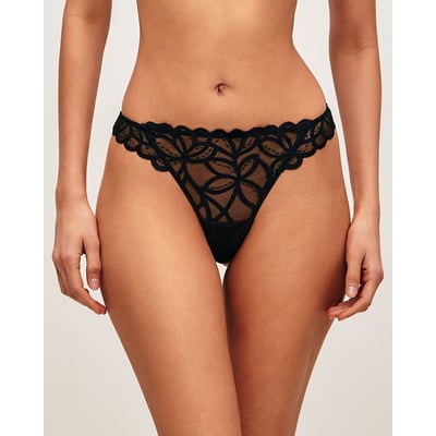 Tanga en mesh avec broderies florales TROPICFLEURIZ UNDIZ