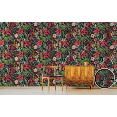 Papier Peint Fleurs Et Animaux HEXOA