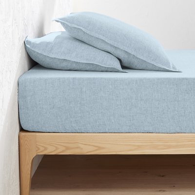 Spannbettlaken Linot aus vorgewaschenem Leinen, Steg 30 cm LA REDOUTE INTERIEURS