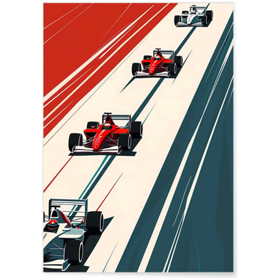 Affiche course automobile vintage - Formule 1 L'AFFICHERIE