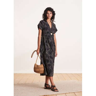 Robe longue en popeline de coton brodée LA FEE MARABOUTEE