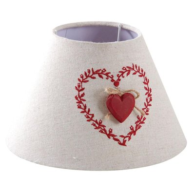 Abat-jour en coton et lin coeur rouge AUBRY GASPARD