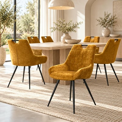 Chaise en tissu avec poignée (lot de 2) MALMOE PIER IMPORT
