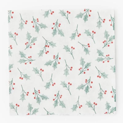 20 serviettes 25x25cm, imprimé multi houx MONOPRIX