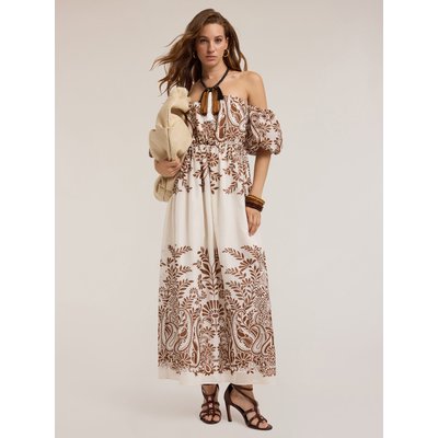 Robe longue en mousseline de coton imprimée MOTIVI