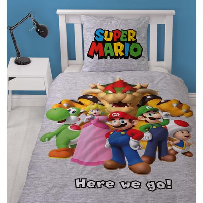 Parure de Lit Enfant Imprimée Réversible, MARIO ET SES AMIS SUPER MARIO