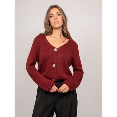 Gilet En Maille Douce Col V Et Boutons Bijoux Kevala DONA LISA