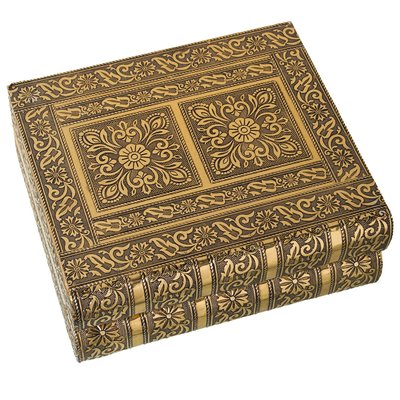 Boîte à bijoux articulée en métal doré 23x19x9cm WADIGA