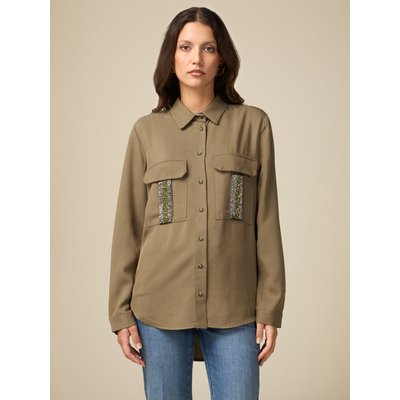 Chemise à manches longues en tissu viscose/TENCEL fluide OLTRE