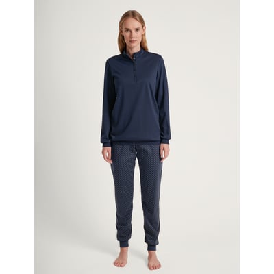 Pyjama Coton Femme Alebame - Manches Longues, 2 Pièces, Motif Ciel étoilé