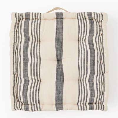 Coussin de sol fines rayures, 50x50x10cm, 100% coton MONOPRIX