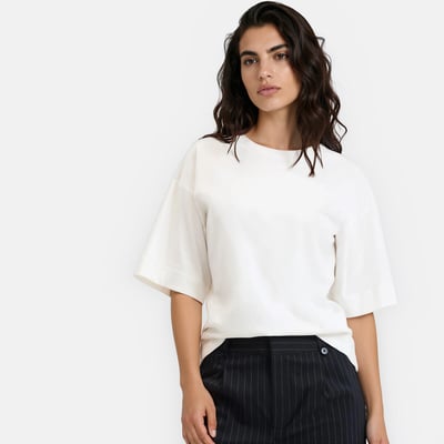 T-shirt ampla em algodão, Signature PAUL LA REDOUTE COLLECTIONS