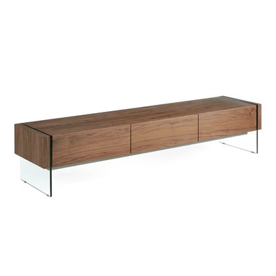 Meuble TV de noyer et verre ANGEL CERDA