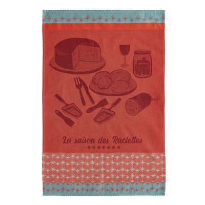 Torchon imprimé en jacquard de coton, LA SAISON DES RACLETTES COUCKE