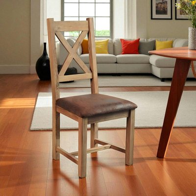 Chaise en chêne massif assise microfibre FJORD PIER IMPORT