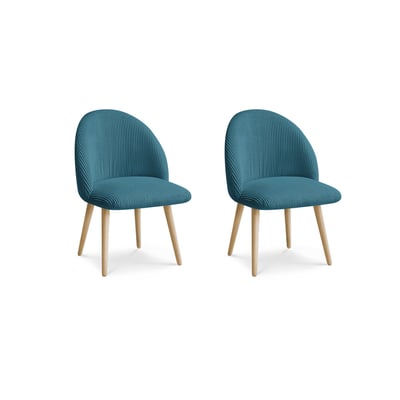 Lot de 2 chaises velours côtelé, LALIE BOBOCHIC