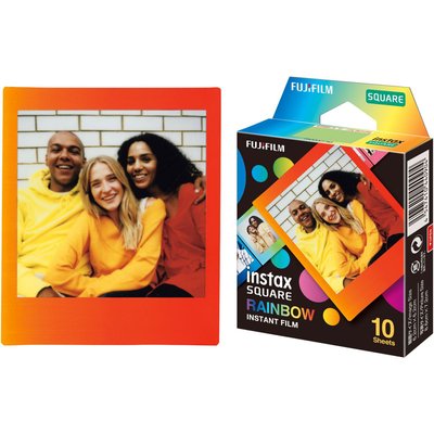 Papier photo instantané Film Instax Square Rainbow WW1 (x10) FUJIFILM