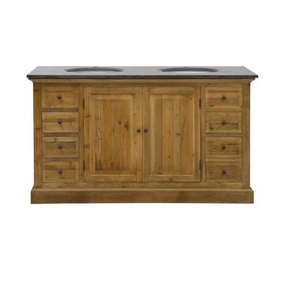 Meuble sous vasque en bois recyclé AMBRE MADE IN MEUBLES 