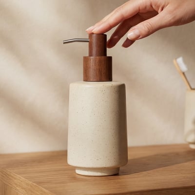 Distributeur de savon - Céramique beige - ARMONIA MAISON AUBERTIN