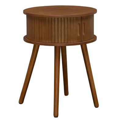 Table de chevet ronde avec rangement en pin NYSOS ATMOSPHERA