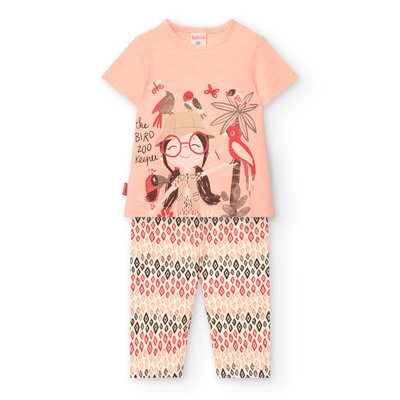 Ensemble t-shirt avec dessin frontal et pantalon imprimé BOBOLI