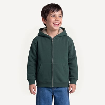 Sweat zippé à capuche, molleton doublé sherpa LA REDOUTE COLLECTIONS