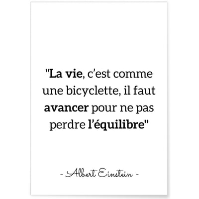Affiche Einstein 'La vie, c'est comme...' L'AFFICHERIE