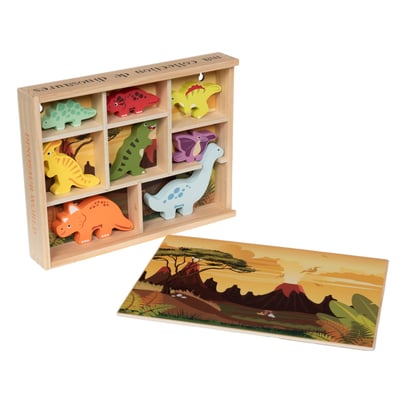Jouets dinosaures  s en bois FSC AMADEUS LES PETITS