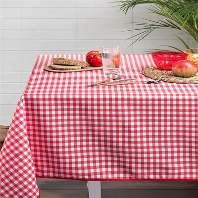 Nappe rectangulaire vichy rouge et blanc HOME MAISON