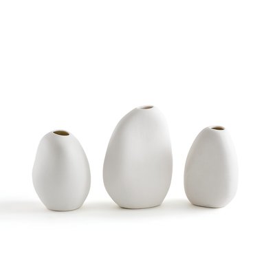 Set of 3 Hedna 9.5cm/10cm/12cm High Ceramic Vases LA REDOUTE INTERIEURS