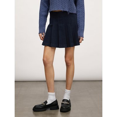 Jupe courte à plis en denim MOTIVI